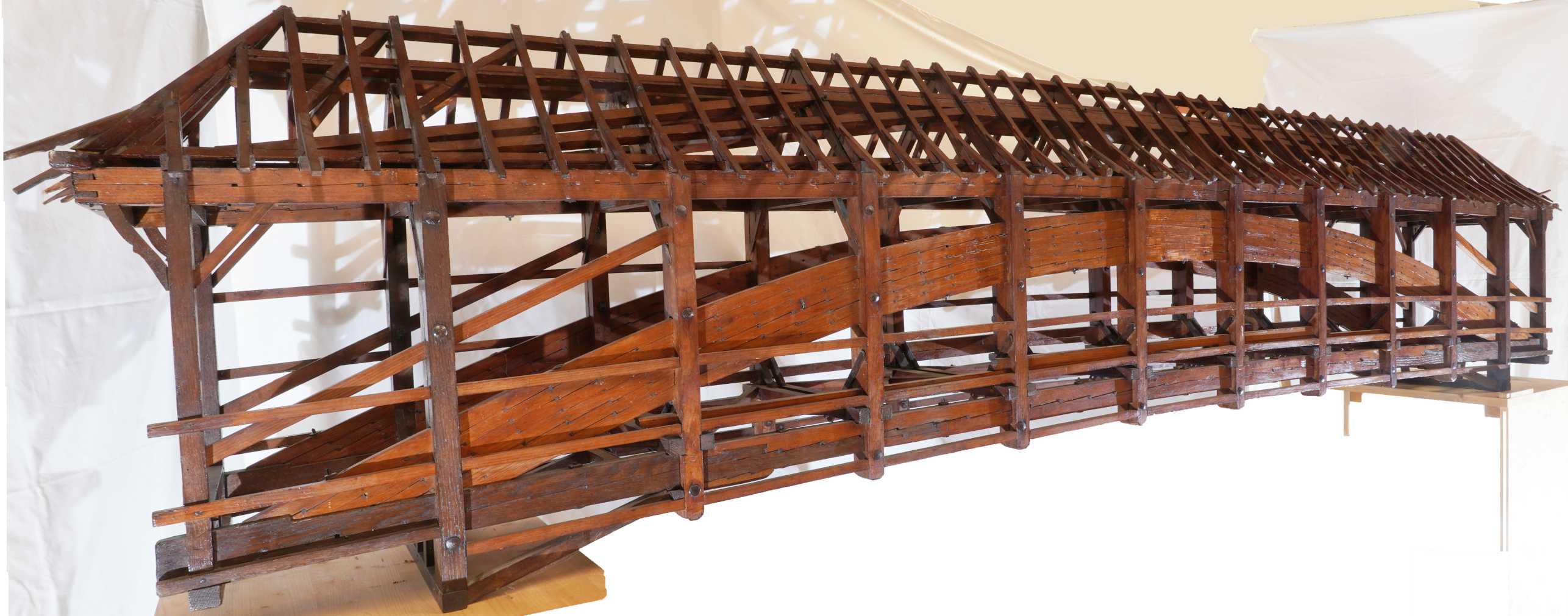 Bischofszell TG, historisches Modell der Sitterbrücke im Ortsmuseum.